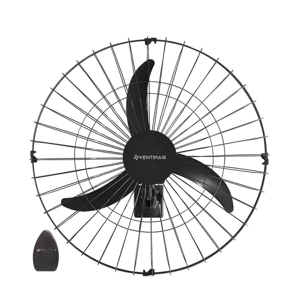 Ventilador Parede 60cm Bivolt, Potente Grade Aço Oscilante, Comercial, Silencioso,  Refrigeração