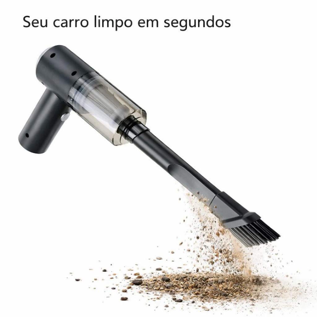 Mini Aspirador de Pó Portátil Automotivo Casa Sem Fio 3 em 1 Recarregável Potente 6000Pa