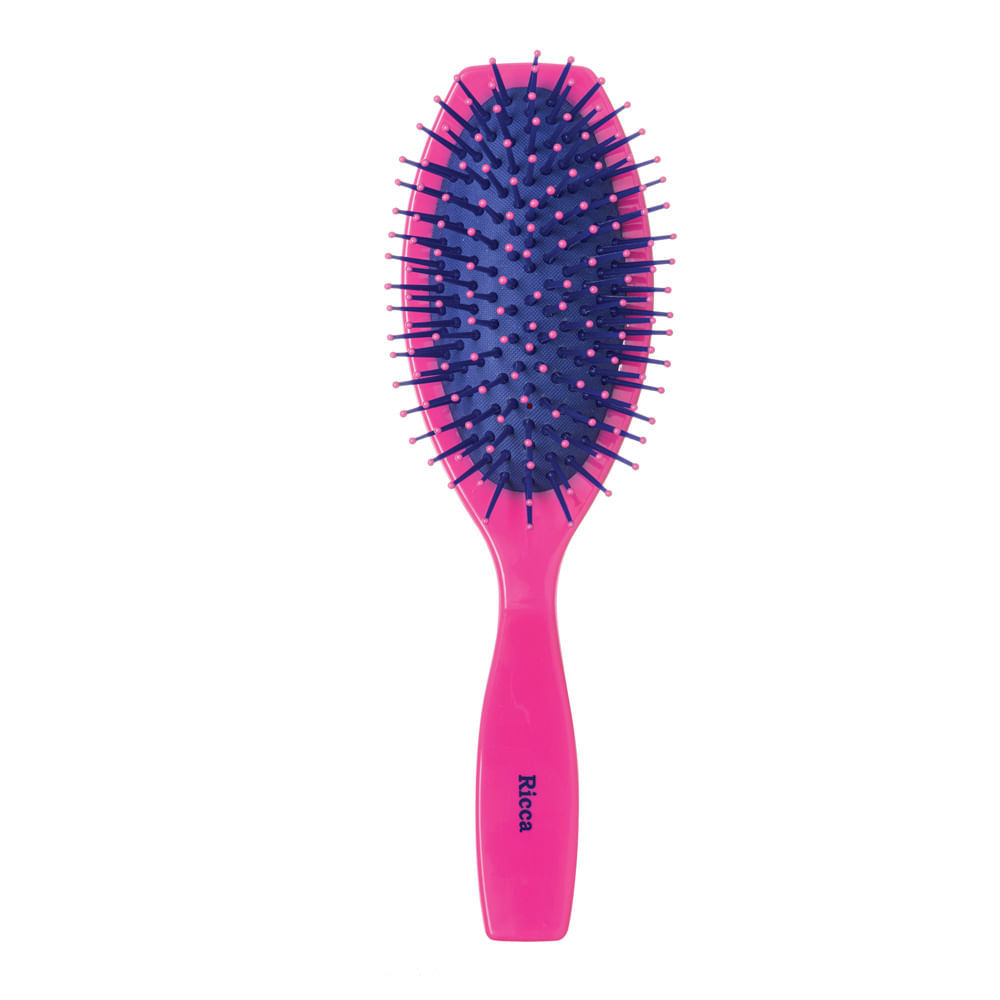 Escova de Cabelo Ricca Oval Almofada Pink 1 Unidade em Oferta na Shopee