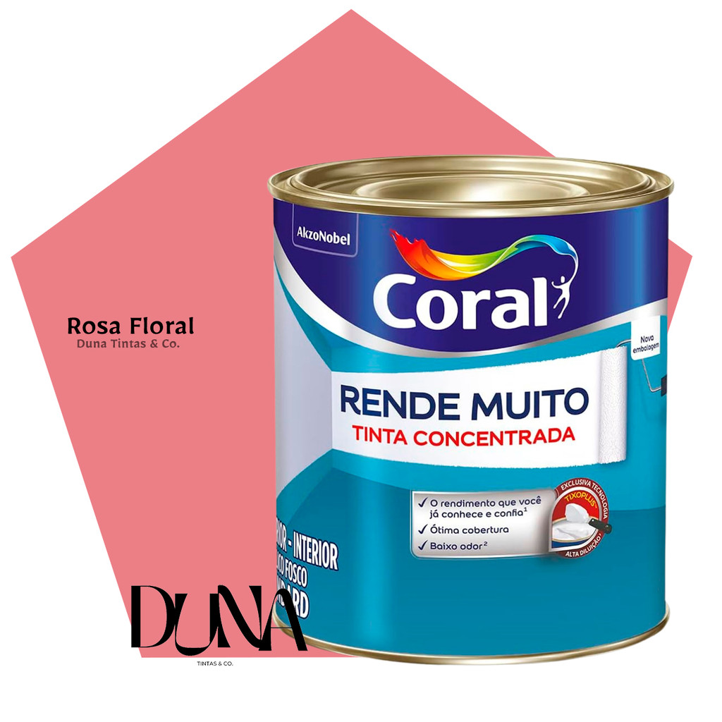 Tinta Coral Rende Muito Rosa Floral 800ml