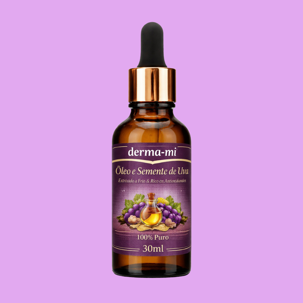 Detalhes do Óleo de Semente de Uva 100% Puro 30ml Derma-mi – Antioxidante Natural, Hidratação Profunda para Pele e Cabelos