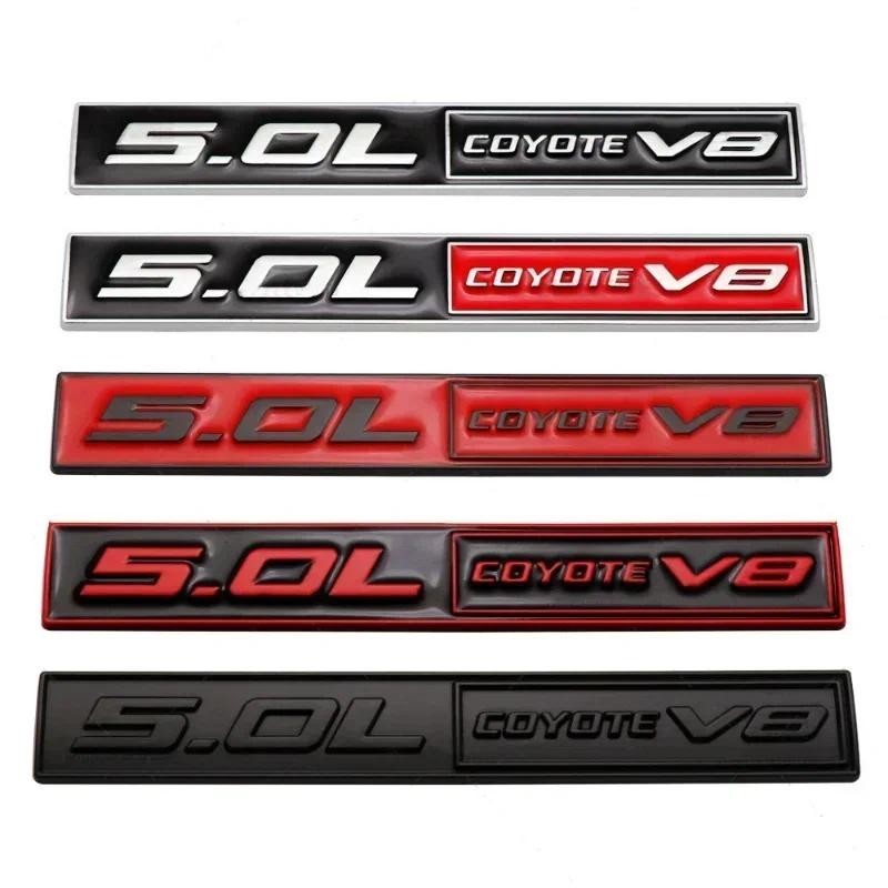 3D Metal 5.0 COYOTE V8 Tronco Traseiro Lado Fender Emblema Adesivo Acessórios Do Carro Para Ford Mustang 5.0 GT F150 FX4
