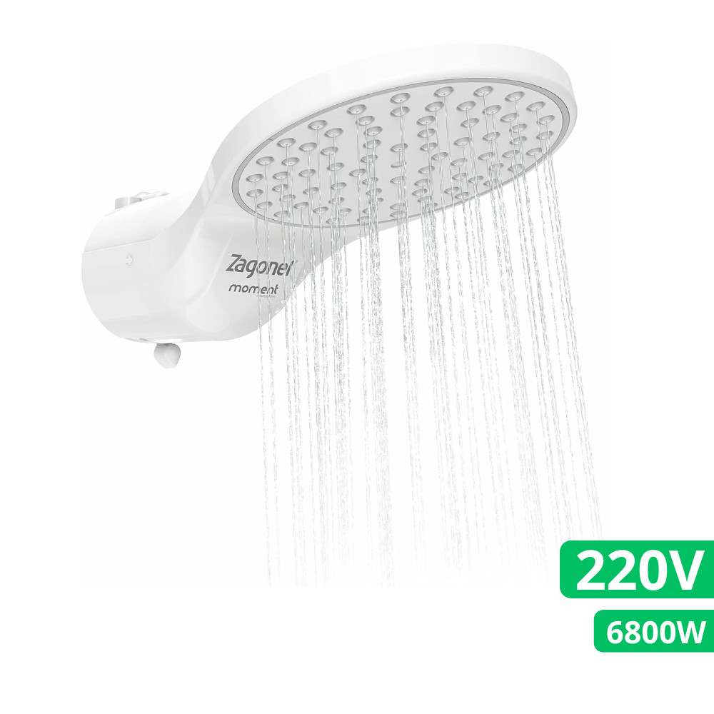 Ducha Moment 4 Temperatura Zagonel 220v 6800w Branco em Oferta na Shopee