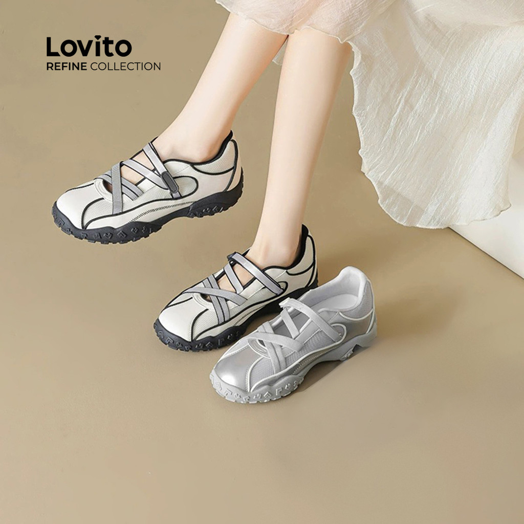 (Lovito Refine) Tênis de Balé Casual para mulheres LR24E078 em Oferta na Shopee