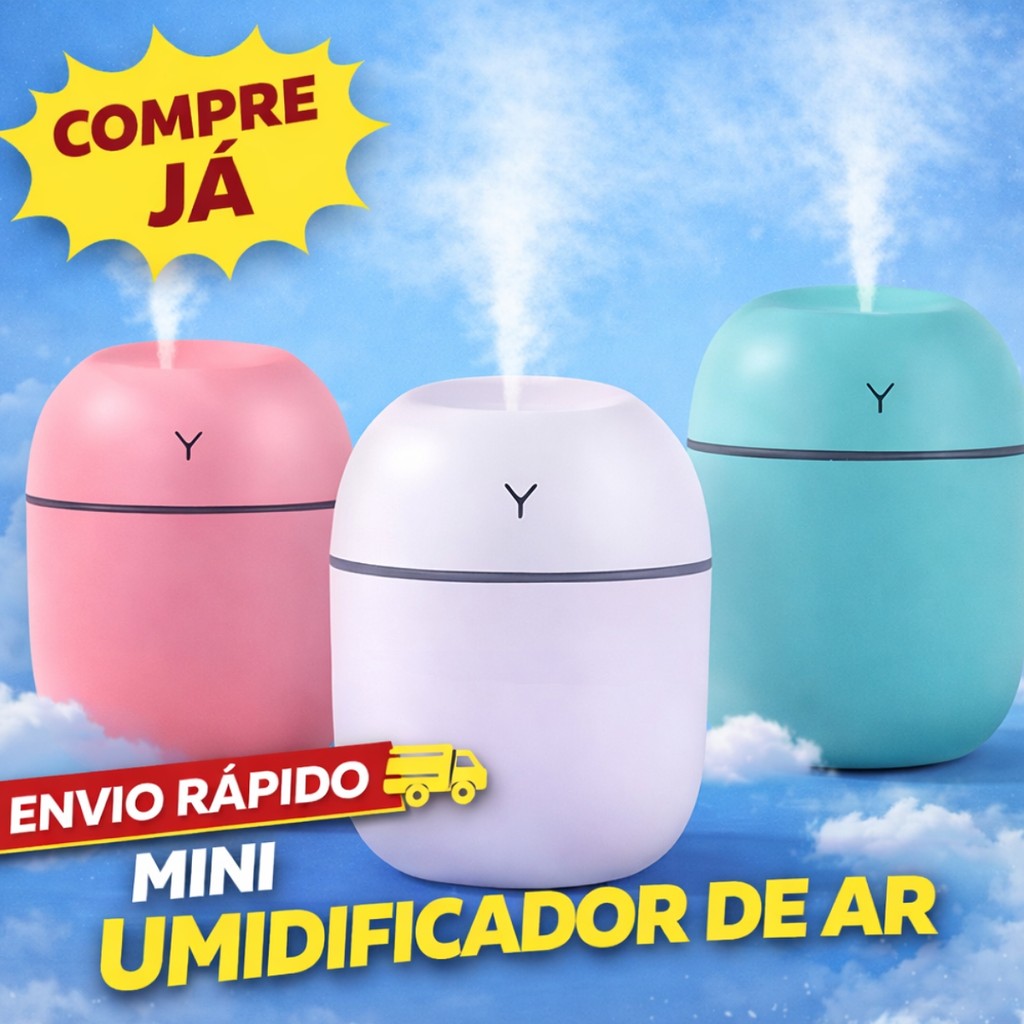 Kit 1/2 Umidificador de Ar LED Colorido Aromaterapia USB Mini Silencioso Aromatizador Casa 220ml