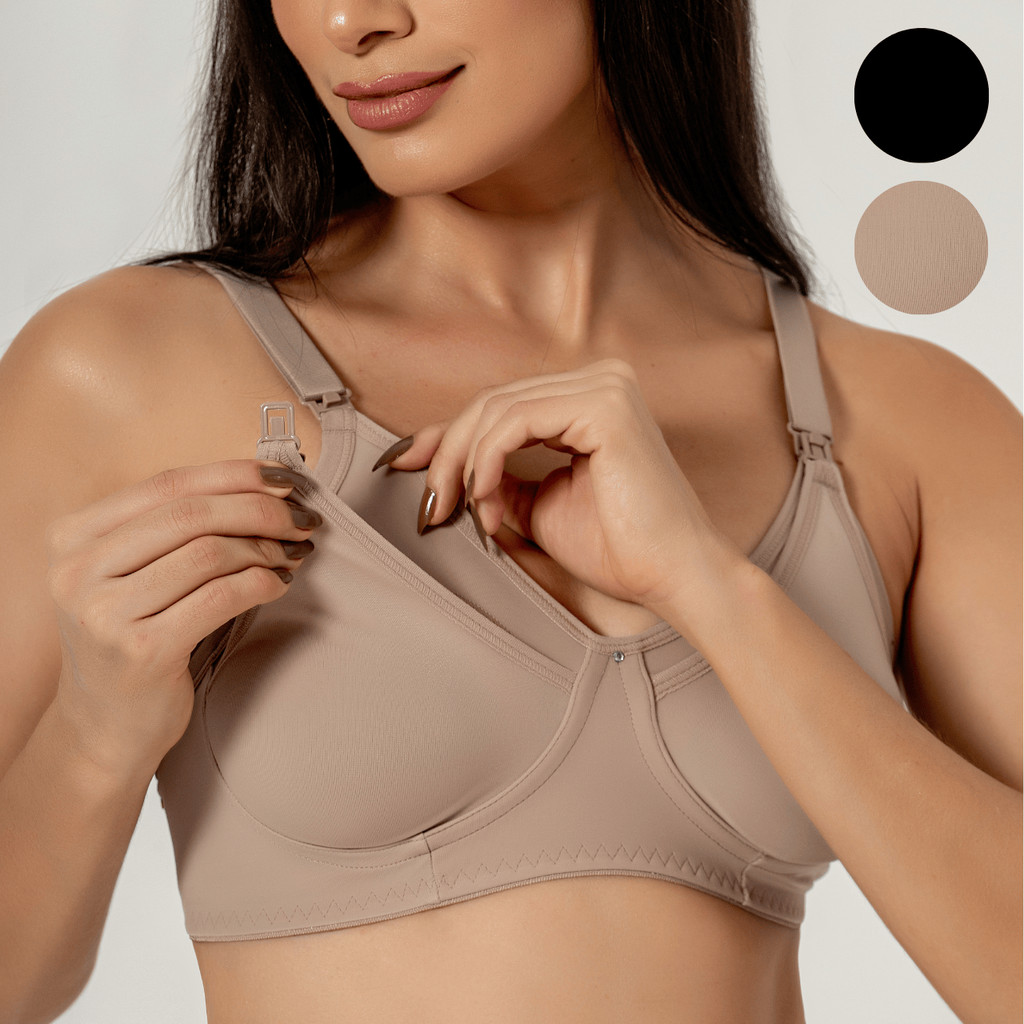 Kit 2 Sutiã Amamentação Sem Aro Bojo Removível Alça Ajustável