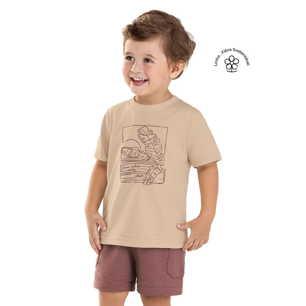 Conjunto Infantil Menino Tropical Puff Colorittá Marrom