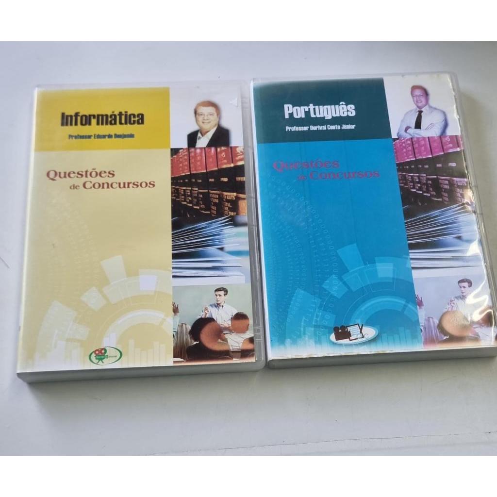 Kit 2 DVD's Questões de concursos Informática e Português Professores Eduardo Benjamin e Dorival Conte Junior