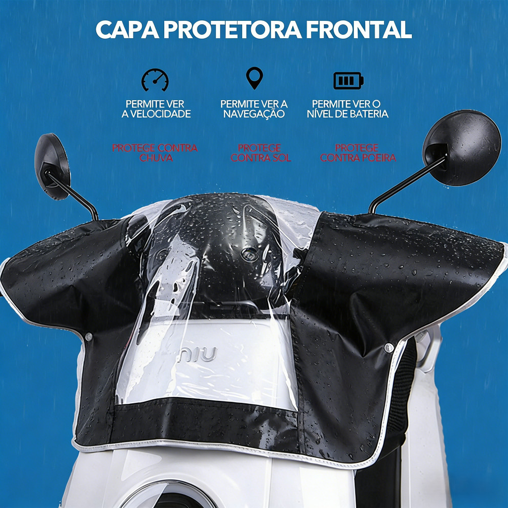 【Pronta Entrega】 Capa Protetora Frontal Moto Elétrica Impermeável Proteção UV Visor Transparente