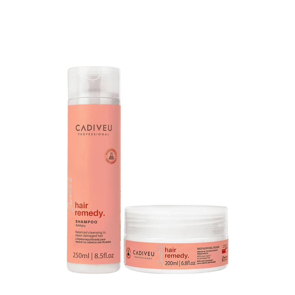 Kit Cadiveu Hair Remedy Shampoo + Máscara Hidratação Reconstrução Capilar