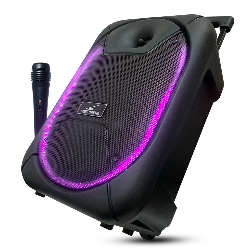 Caixa De Som Portátil 8"  Com Microfone Bluetooth 5.0 40W Hi-Fi Bateria 3000mAh Rádio FM USB TF Aux