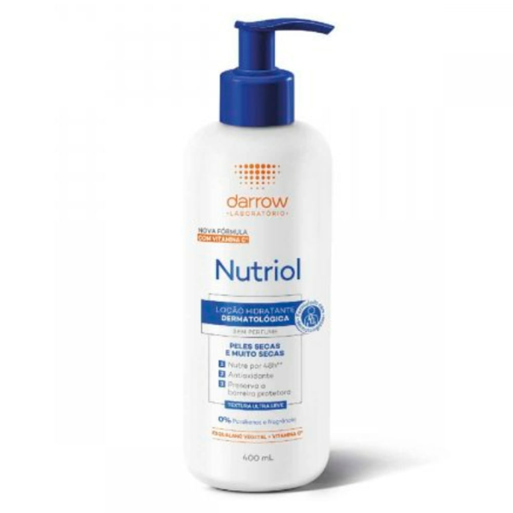 Nutriol Darrow Loção Hidratante com Vitamina C Peles Secas e Muito Secas Sem Perfume 400ml