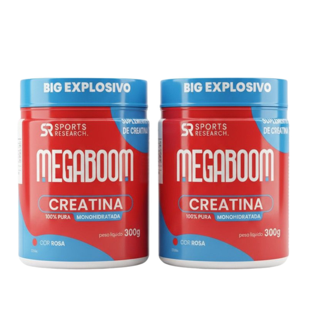 2 MegaBoom Creatina Pura com a cor Rosa mesma que da BigBOOM Suplemento alimentar em Pó