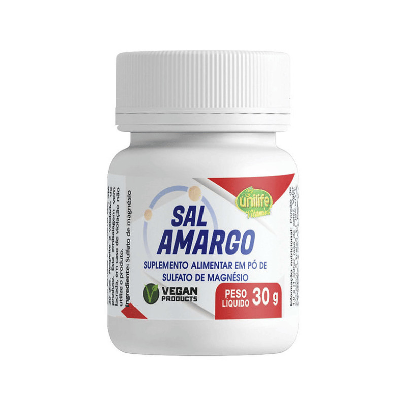 Sal Amargo (Sulfato de Magnésio) 30g | Unilife Vitamins