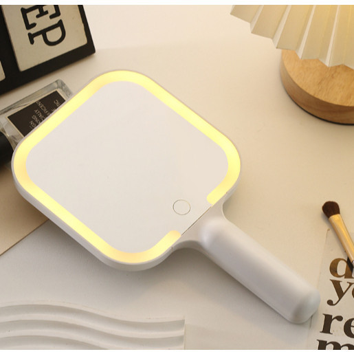 Espelho de Mão LED Recarregável USB Type-C com 3 Níveis de Luz para Maquiagem — imagem 2 de 2