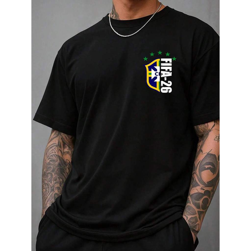 Camisa Seleção Brasileira Básica Copa do Mundo 2026 Brasão Torcedor
