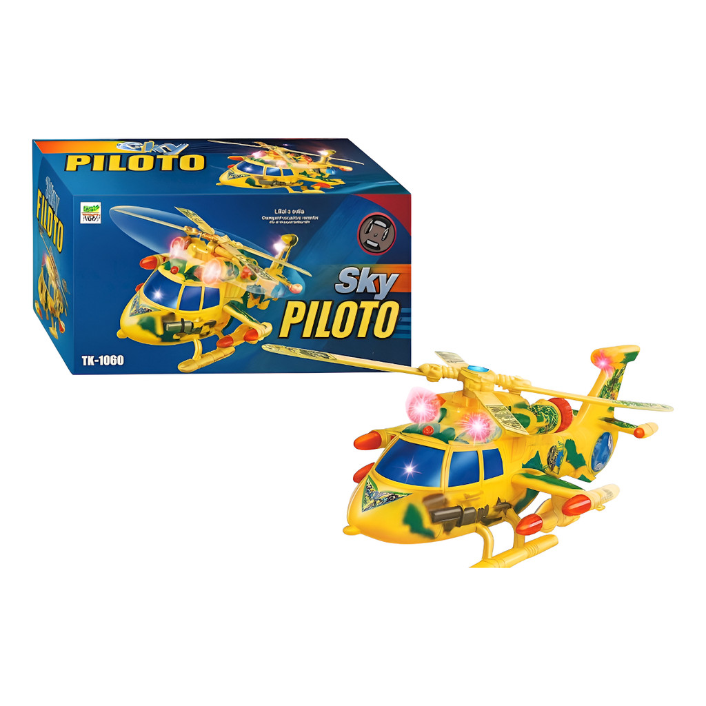 Helicóptero Sky Piloto Com Luz Som E Movimento Automático