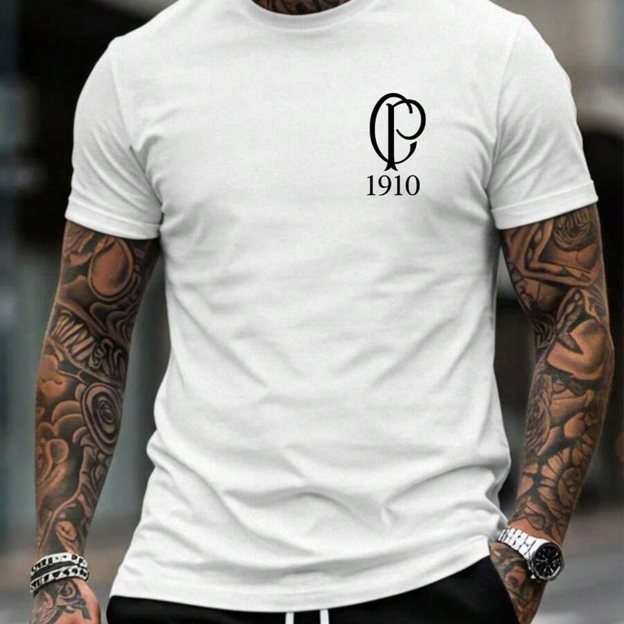 Camiseta Masculina SCCP 1910 Camisa 100% Algodão Timão Corinthian