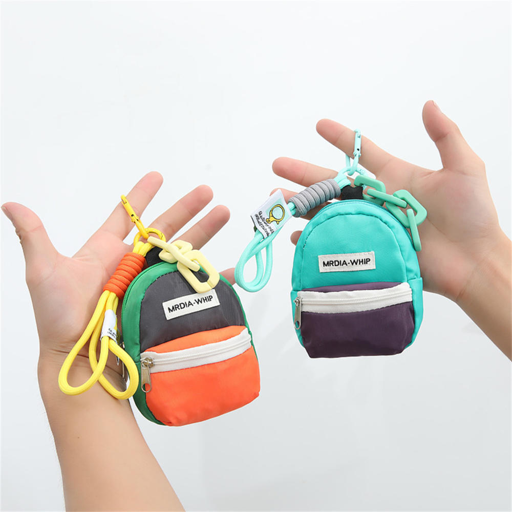 1PC Mini Mochila Chaveiro Bolsa Pequena Mudança Moeda Bonito Macaron Cor Zíper Carteira Para Mulher/Homem Airpods Cosmét