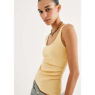 Regata Feminina Drapeada Em Ribana em Oferta na Shopee