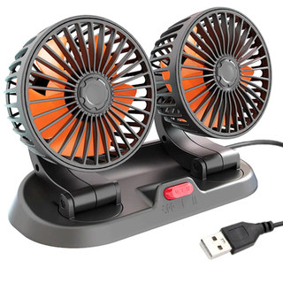 Ventilador Duplo Usb Mesa Escritorio Escrivaninha Carro Estudos Sol Verao Auotmotivo 2 Velocidades Calor Dias Quentes