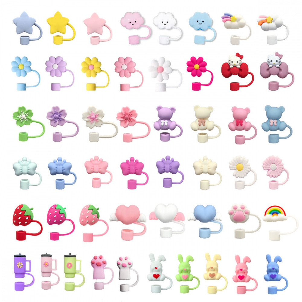 Tampa de silicone para canudo de copo de água de 10 mm, tampa anti-poeira, invólucro para canudo de copo reutilizável em Oferta na Shopee