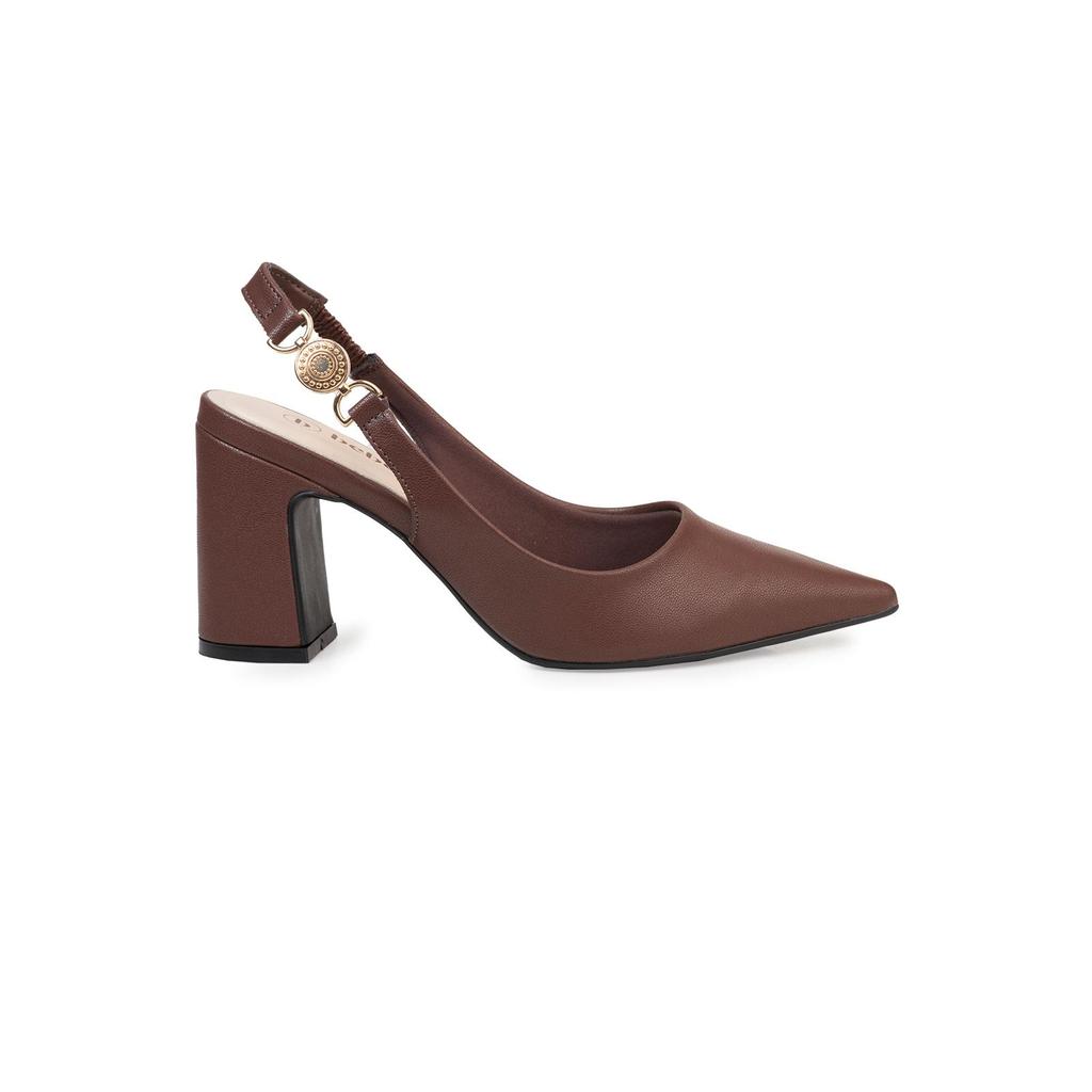 Scarpin Slingback Bebecê Aberto com Salto Grosso em Oferta na Shopee