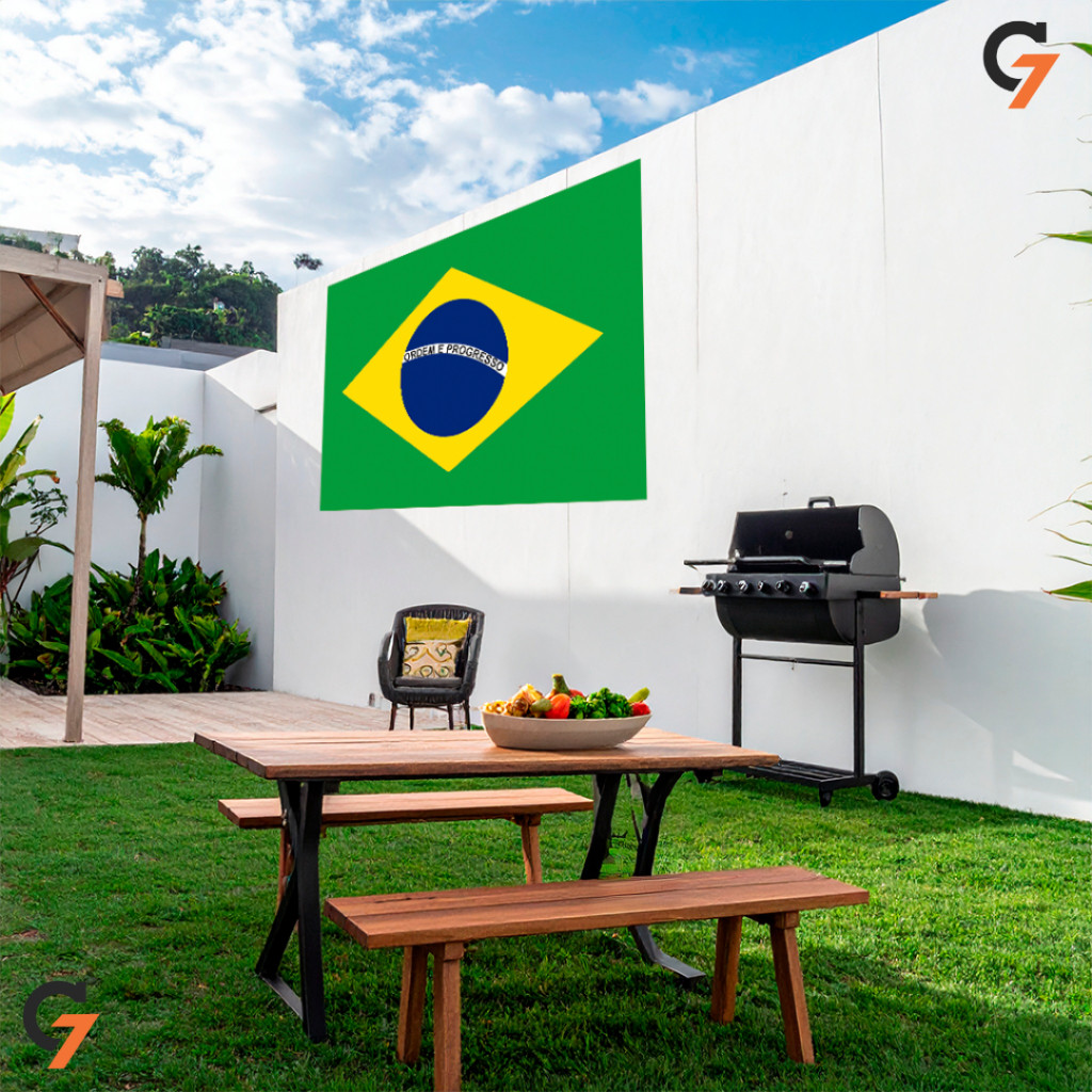 Adesivo de Parede Brasil Bandeira Para Decoração Lavável Autocolante Para Vitrine Loja Sala