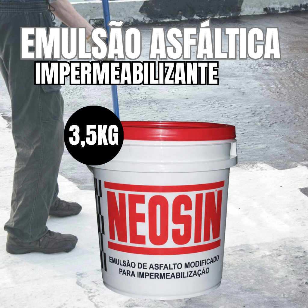 Neosin Emulsão Asfáltica 3,5kg Impermeabilizante Galão Preto em Oferta na Shopee