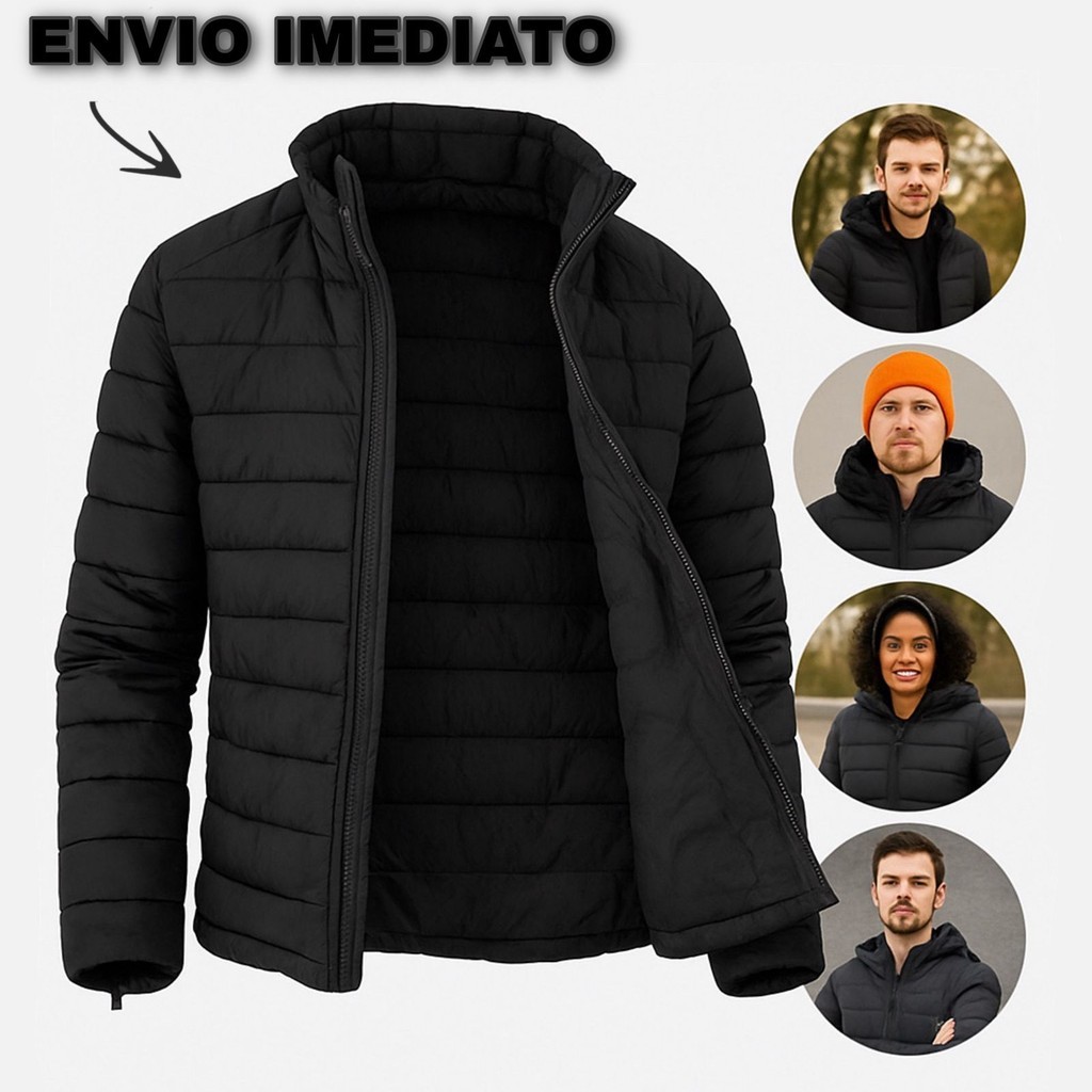 Jaqueta Puffer Bobojaco Impermeável de Frio Intenso Blusa Masculina Inverno com Capuz Removível Envio Imediato
