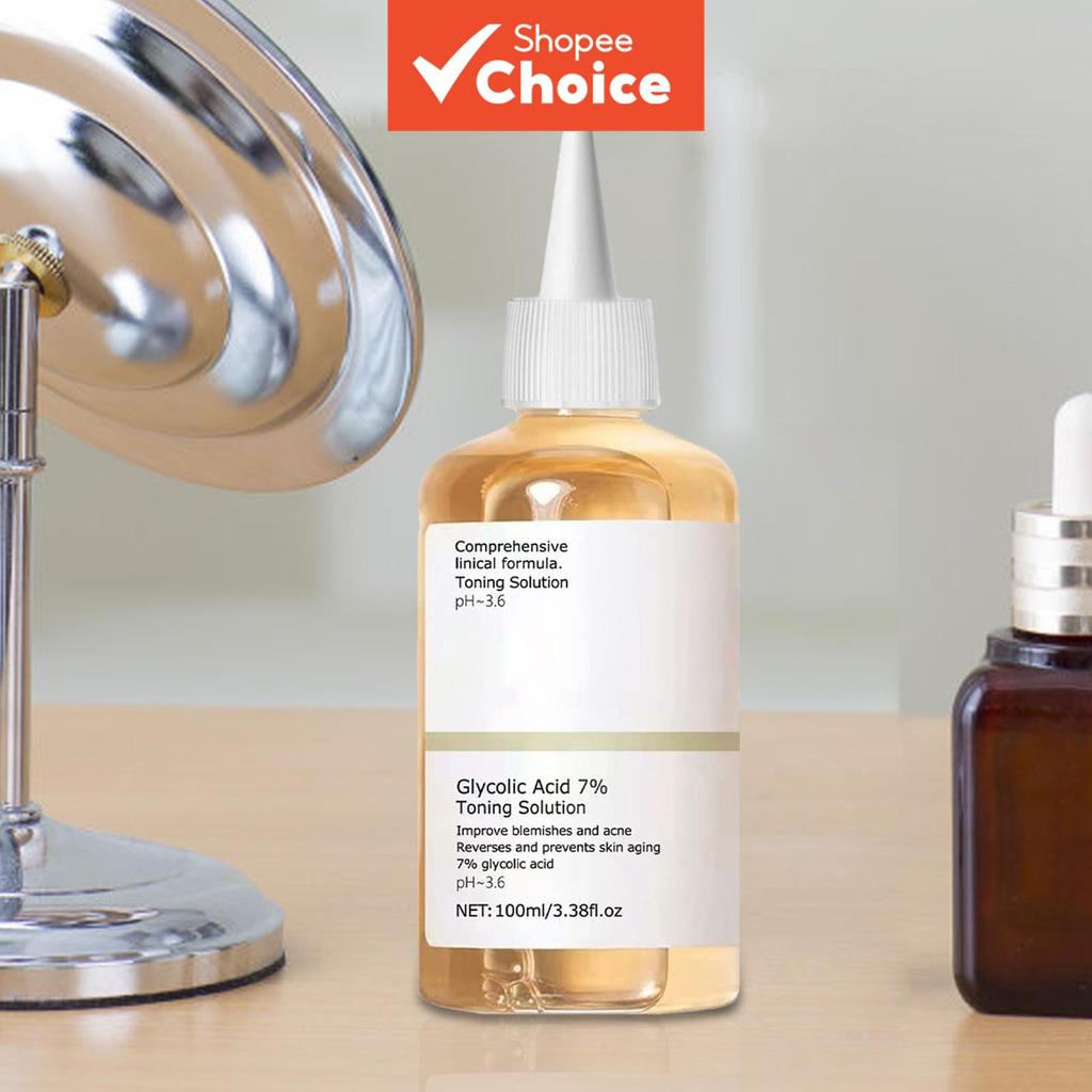 Solução Tonificante De Ácido Glicólico 7 %-Loção Esfoliante Suave Para Remover Acne , Hidratar E Rejuvenescimento Da Pel