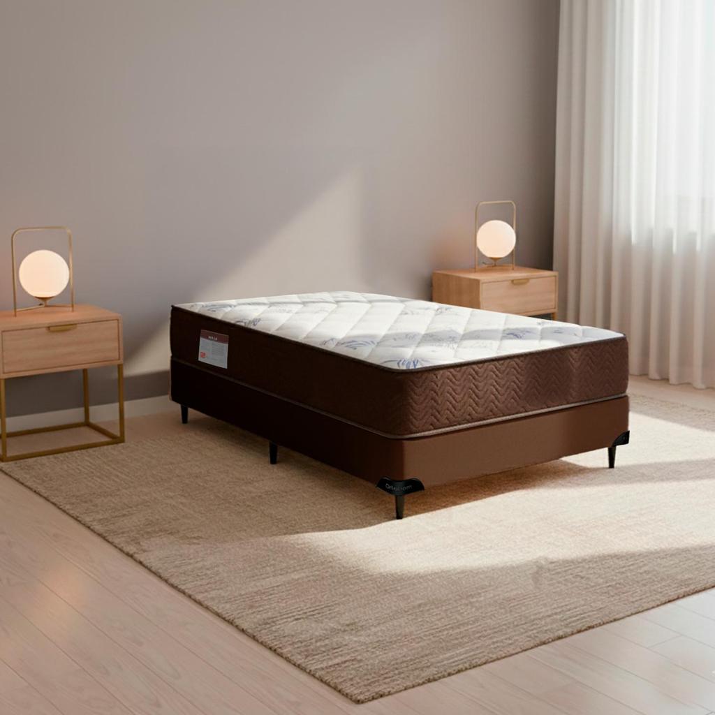 Cama box e Colchão ISO 150 D45 – Solteiro(88x188)-Ortobom em Oferta na Shopee