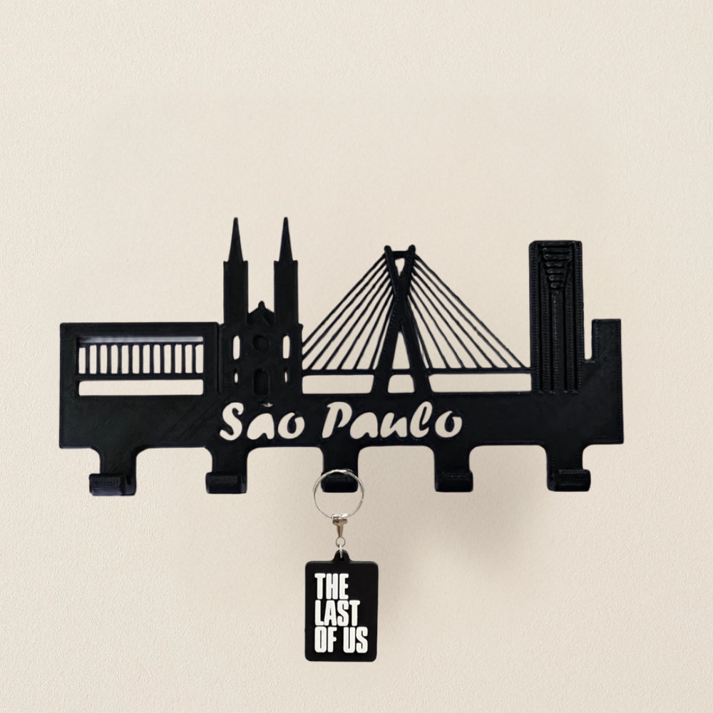 Porta Chave Parede Home Decorativo SAO PAULO Multiuso Organizador Casa Sala Cabide Cabideiro