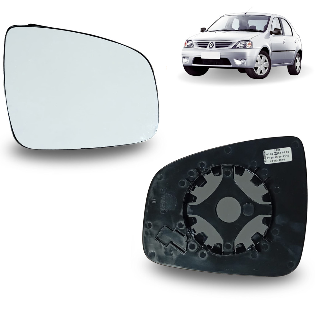 Vidro Lente Retrovisor Direito BLAWER para Logan 2009 até 2013