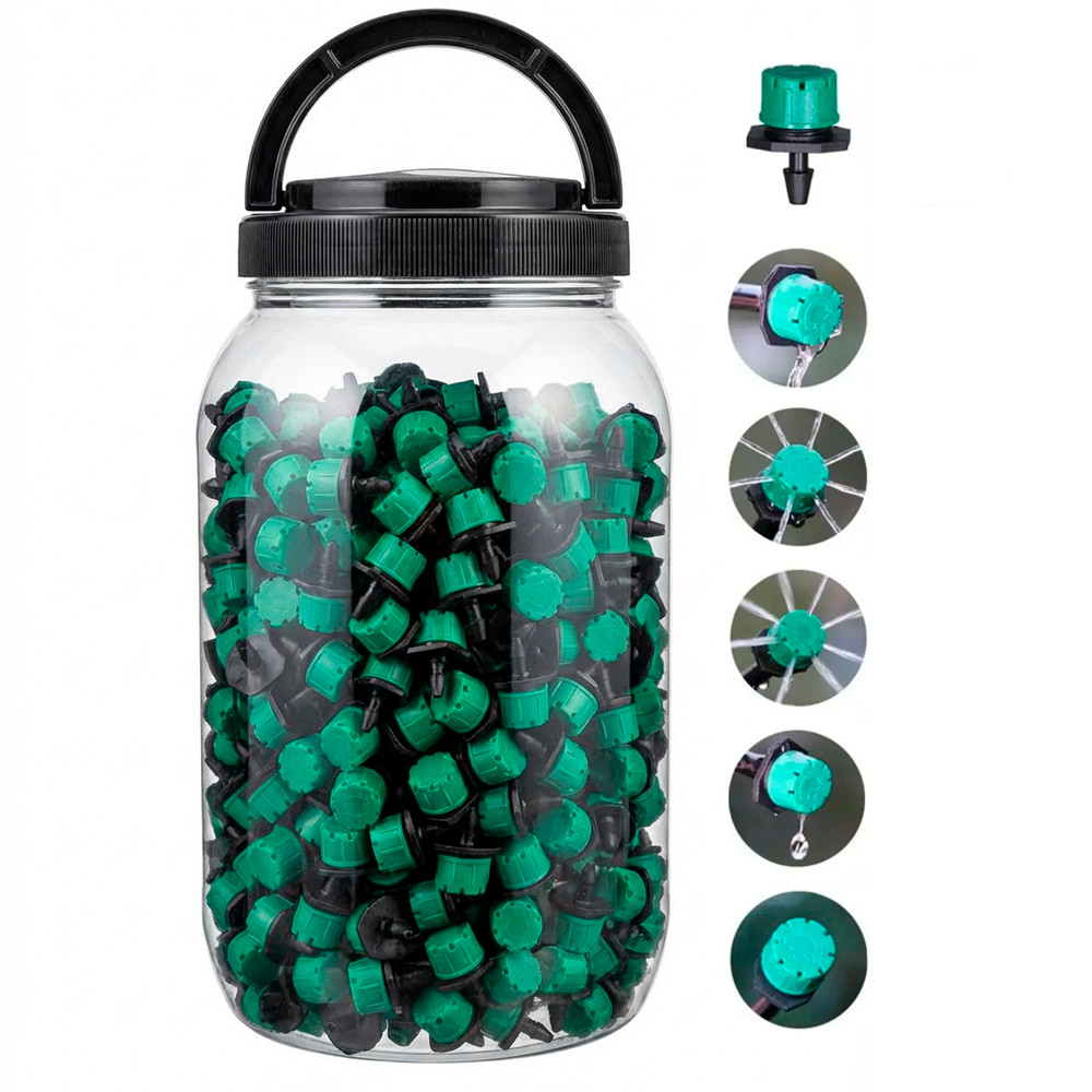 KIT 600 GOTEJADOR REGULÁVEL 0-70 LITROS MANGUEIRA IRRIGAÇÃO GOTEJAMENTO MICRO BICO PARA PLANTAS ASPERSOR