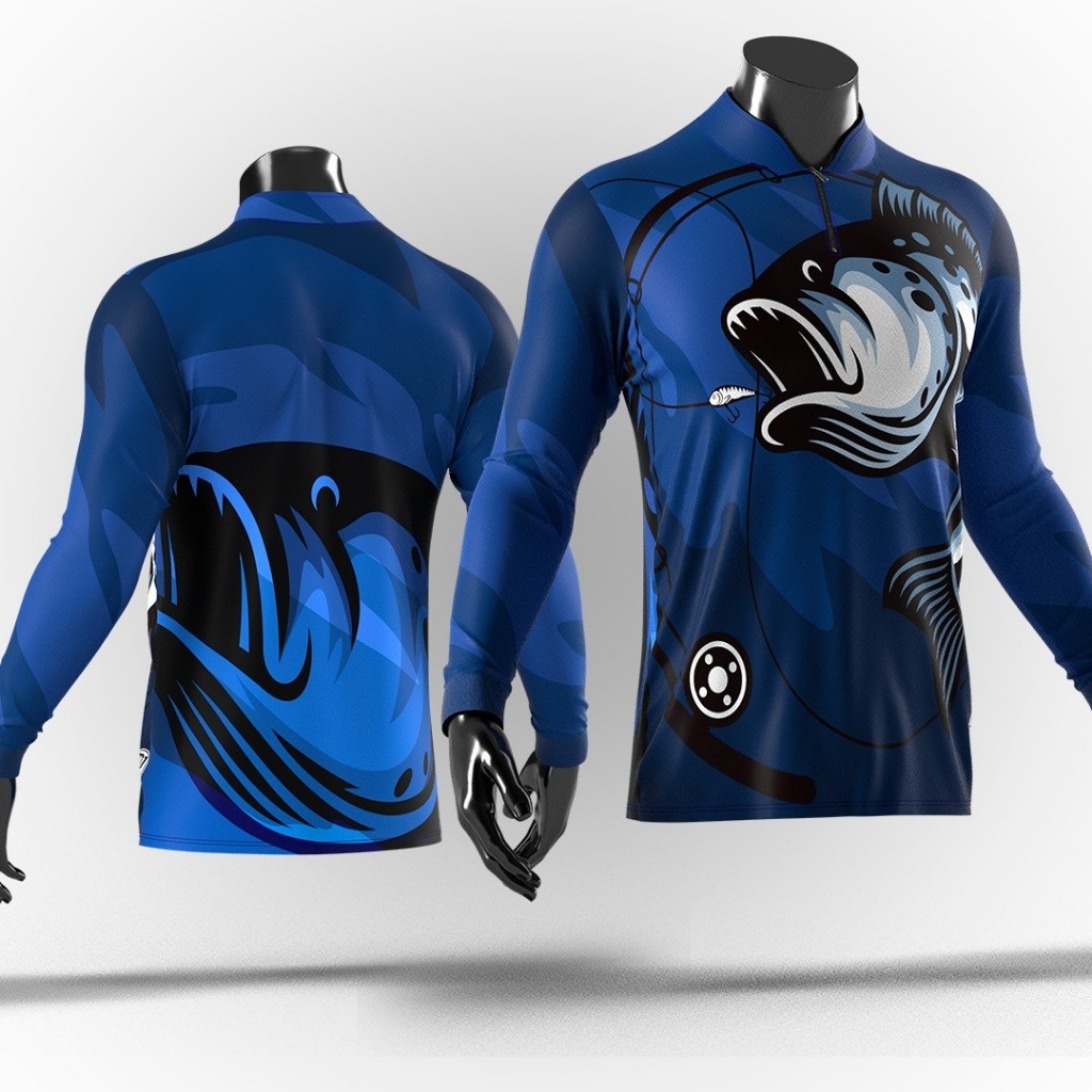 Camiseta  camisa Tucunaré Peixe Pescaria Pescador Manga Longa Diversos Modelos Proteção Solar Pesca Esportiva