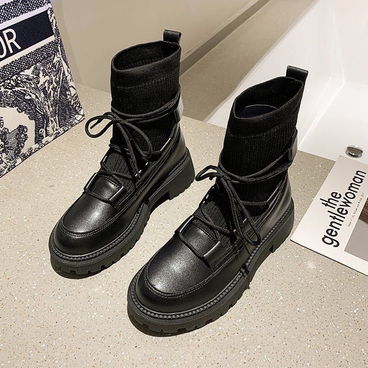    Botas Femininas Sapatos Femininos Botas Martin Botas Femininas Outono Inverno Novas Botas Femininas Meias Botas