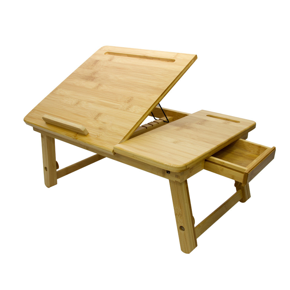 Mesa Laptop Café Dobrável Bambu Ergonômica Ajustável Mimo Style