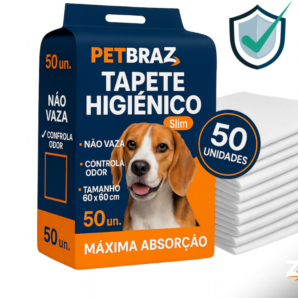 Tapete Higiênico Descartável para Cachorro Fralda Pet 60x60 Xixi Cão Médio Pequeno Unidades