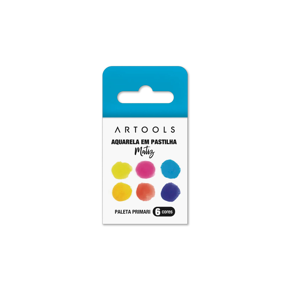 Aquarela Pastilha Matiz Artools 6 Cores Primaria