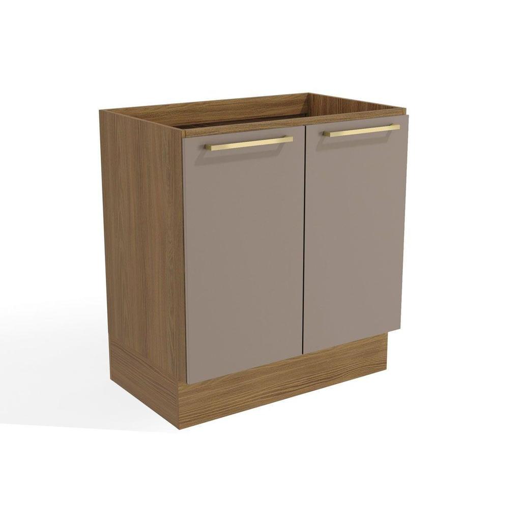 Balcão de Cozinha Modulado Botanic M623 c/ 2 Portas 80cm Nogueira/Fendi - Kappesberg em Oferta na Shopee