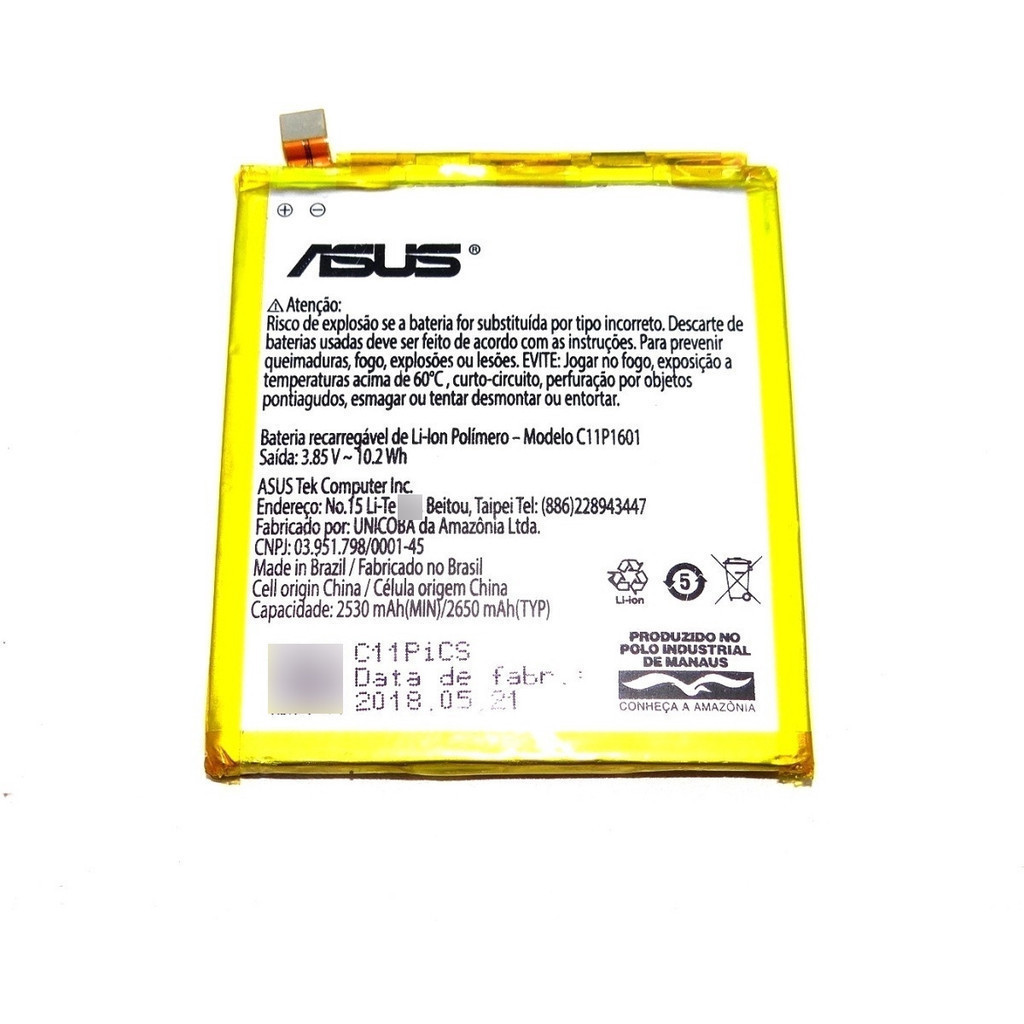 Bateria  Asus C11p1601 2530mah Zenfone 3 Ze520kl Envio Super Rapido!