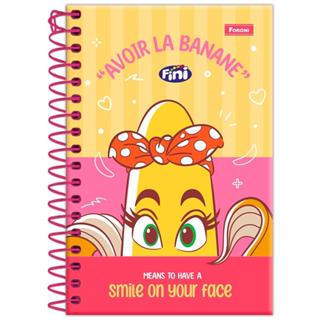 Caderneta 1/8 Pequena 10x15cm Espiral  80 Folhas Fini Banana Foroni em Oferta na Shopee