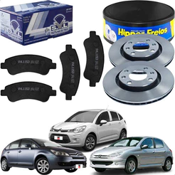 Kit Disco + Pastilha De Freio Peugeot 208 E 307 C3 C4 1.6...