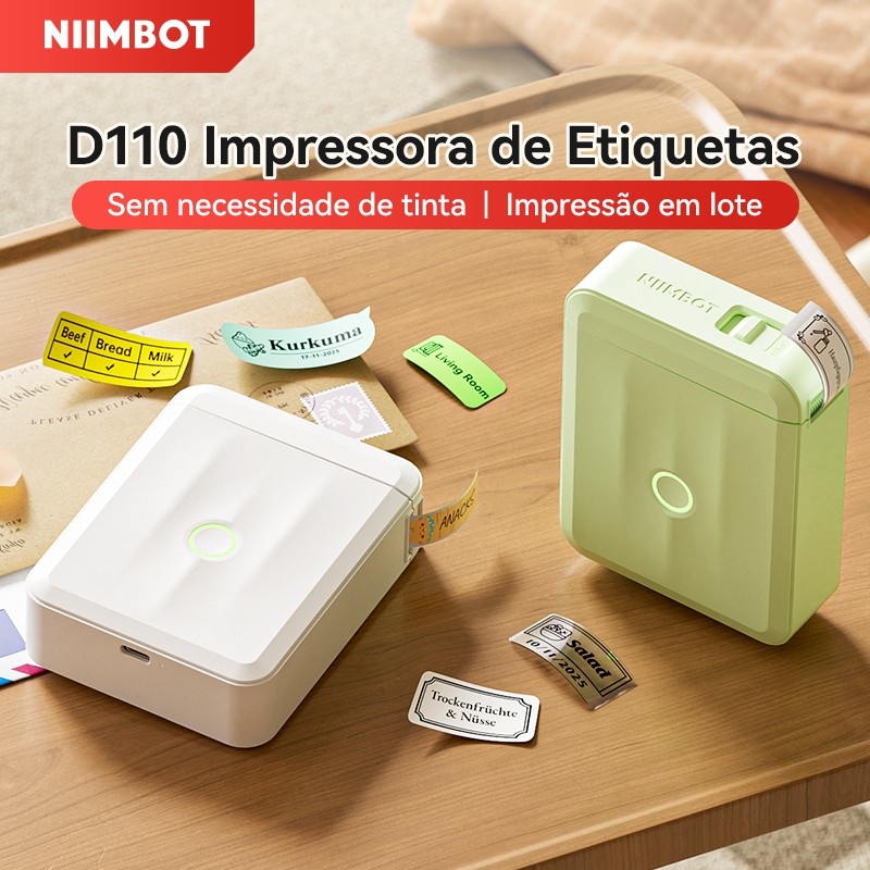 NIIMBOT D110 Impressora de Etiquetas Inteligente Térmica Bluetooth Impressora sem Tinta para iOS Android em Oferta na Shopee