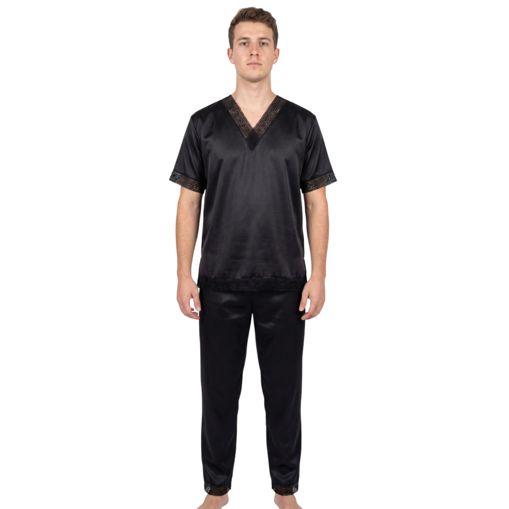 Conjunto Masculino MicroFibra PRETO Umbanda Candomblé