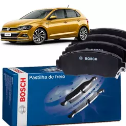 Jogo Pastilha de Freio Original Bosch Dianteira e Traseira Polo 2018 Em Diante 1.0 TSI