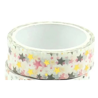 Washi Tape Estrelinhas (com hot stamp) - Stick Fix