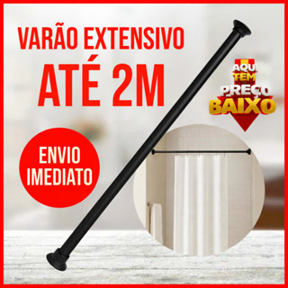 Varão Extensível Ajustável 60 a 90cm, 90 a 1,40 e 1,40 a 2m - Cortina Box e Cabides – Cores Variadas em Oferta na Shopee
