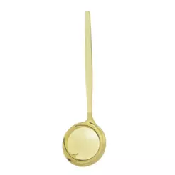 Concha de Aço Inox Ópera Champanhe 24cm Lyor para Servir Sopas Caldos Molhos Cremes Mesa Posta Cozinha Elegante Práticas